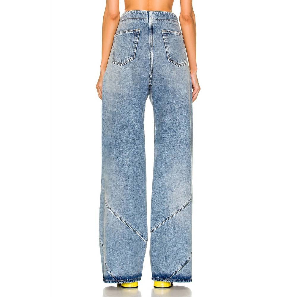 THE ATTICO pre-loved denim with slit pockets and belted waist jean in blue - Picture 3 of 4